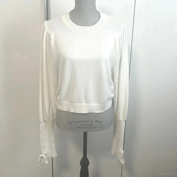 525 America Sweaters - 525 NWOT Cotton Sweater String and Puff Sleeve Detail, Size XL
